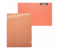 Папка-планшет с крышкой Lamark Delight Time А4, с верх. зажимом, ламинированный картон, УФ-лак, корешок 10 мм, цвет дыня CB0450-CN