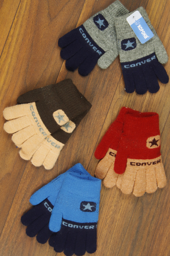 Перчатки для мальчика 622, двойные (цвета в ассортименте)