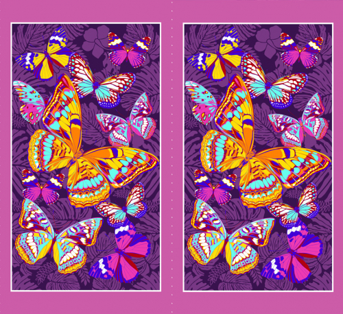Полотенце для бани и сауны  Фиолетовые бабочки
