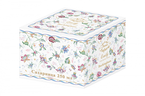Сахарница, 9 см, 250 мл, фарфор F, белая, Цветы, Buckingham, 60505