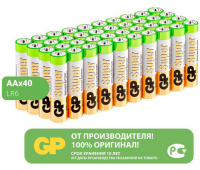 Батарейки GP Super, AA (LR6, 15А), алкалиновые, пальчиковые, КОМПЛЕКТ 40 шт., 15A-2CRVS, GP 15A-2CRVS40, 455924