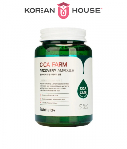 FARMSTAY - СЫВОРОТКА ДЛЯ ЛИЦА АМПУЛЬНАЯ С ЭКСТРАКТОМ ЦЕНТЕЛЛЫ CICA FARM RECOVERY AMPOULE, 250 ML