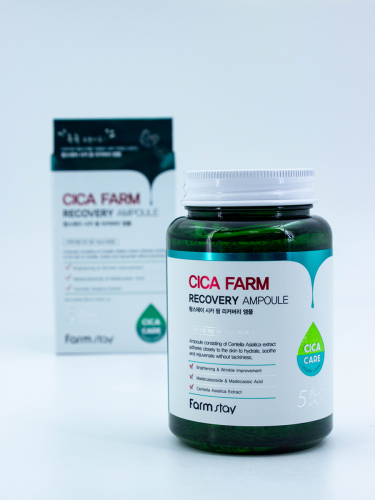 FARMSTAY - СЫВОРОТКА ДЛЯ ЛИЦА АМПУЛЬНАЯ С ЭКСТРАКТОМ ЦЕНТЕЛЛЫ CICA FARM RECOVERY AMPOULE, 250 ML