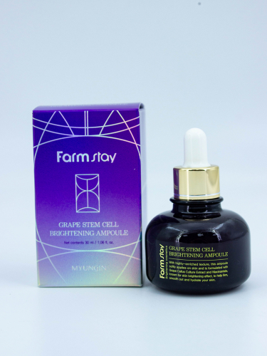 FARMSTAY - СЫВОРОТКА ДЛЯ ЛИЦА АМПУЛЬНАЯ GRAPE STEM CELL BRIGHTENING  AMPLE, 30 ML