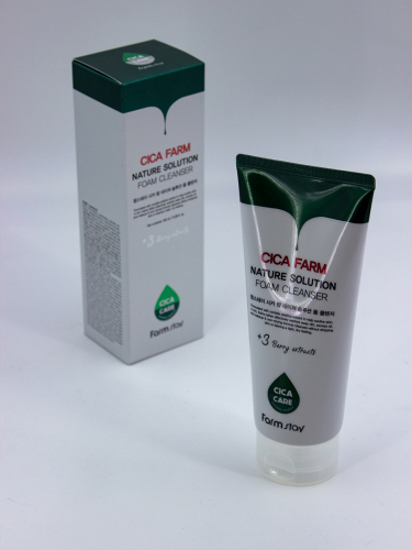 FARMSTAY - ПЕНКА ДЛЯ ЛИЦА ОЧИЩАЮЩАЯ CICA FARM NATURE SOLUTION CLEANSING FOAM, 180 ML