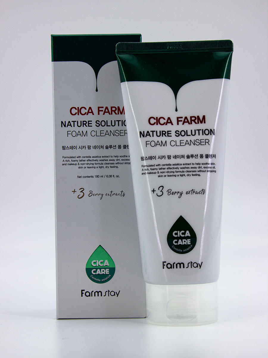 Cica farm отзывы. Cica Farm nature solution Foam Cleanser. Пенка Farm stay cica Farm nature solution Cleansing Foam. Cica Farm Regenerating solution крем для лица. Cica Farm гель для умывания.