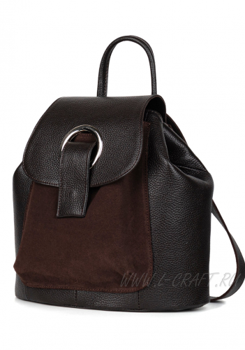 Рюкзак женский L-Craft Модель №L124 | кожа замша | гладкий | коричневый | К391-2 | 29915