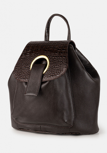 Рюкзак женский L-Craft Модель №L124 | кожа | гладкий крокодил | коричневый | K209-2 | 31240