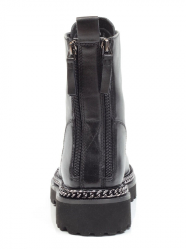 E30B-12A BLACK Ботинки демисезонные женские (натуральная кожа, байка)