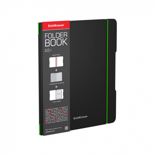 Тетрадь в съем пласт обл FolderBook, зеленый, А5+, 48л, клетка