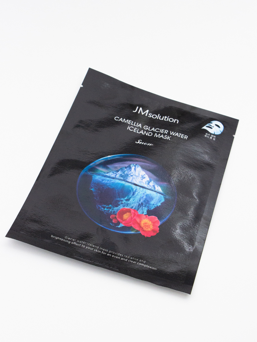 JMSOLUTION - МАСКА ТКАНЕВАЯ ДЛЯ ЛИЦА С ЭКСТРАКТОМ КАМЕЛИИ CAMELLIA GLACIER WATER ICELAND MASK SNOW, 30 МЛ