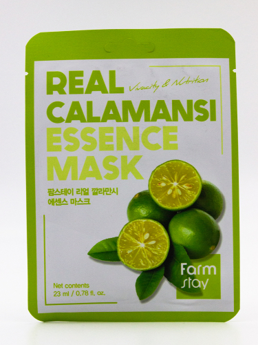 FARMSTAY - МАСКА ТКАНЕВАЯ ДЛЯ ЛИЦА С ЭКСТРАКТОМ КАЛАМАНСИ REAL CALAMANSI ESSENCE MASK, 23 ML