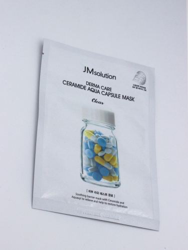 JMSOLUTION - МАСКА ТКАНЕВАЯ ВОССТАНАВЛИВАЮЩАЯ ДЛЯ ЛИЦА С КЕРАМИДАМИ DERMA CARE CERAMIDE AQUA CAPSULE MASK CLEAR, 30 МЛ