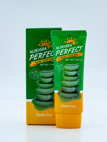 FARMSTAY - КРЕМ СОЛНЦЕЗАЩИТНЫЙ ALOE VERA PERFECT SUN CREAM SPF50 С SPF50+PA+++, 70 ML