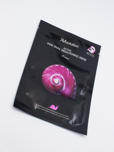 JMSOLUTION - МАСКА ТКАНЕВАЯ ДЛЯ ЛИЦА С МУЦИНОМ УЛИТКИ ACTIVE PINK SNAIL BRIGHTENING MASK, 30 МЛ