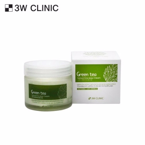 Крем ночной увлажняющий с зеленым чаем 3W Clinic Green Tea Natural Time Sleep Cream