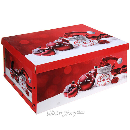 Коробка для хранения елочных игрушек Новогодний сундучок красный 50*39 ...