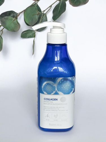 Шампунь-кондиционер 2в1 с коллагеном - Collagen water full shampoo&conditioner, 530мл