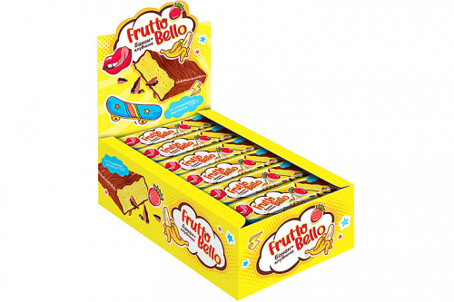 Батончик-суфле со вкусом клубника-банан Frutto Bello, 35 г (упаковка 18 шт)