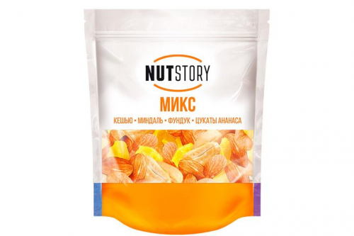 «NutStory», микс из кешью, миндаль, фундук, цукаты ананаса, 150 г