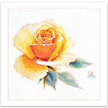 Акварельные розы. Желтая элегантная  26х24 см