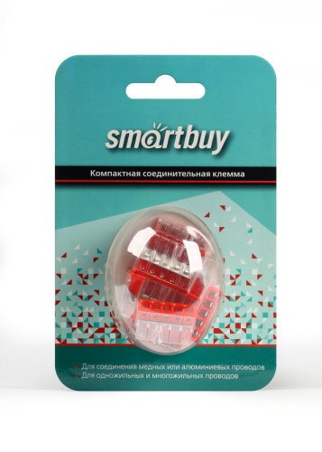 Компактная соединительная клемма Smartbuy SBE-ccwcc-5-rp, 5 отверстий, 0,2-4 мм2, с рычажк., розн.уп