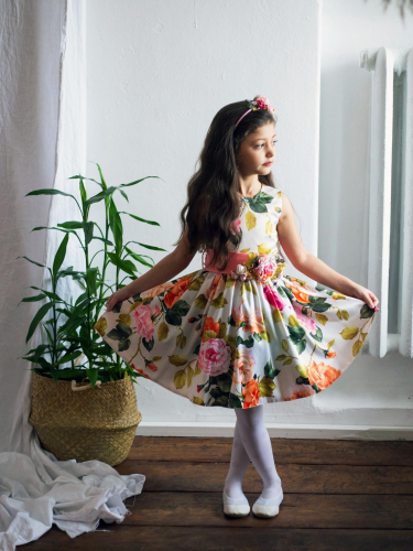 Платье для девочки МЕЛАНИЯ А259 молочный