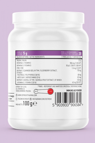 OstroVit Immune Aid Powder 100 g raspberry - ДЛЯ ИММУНИТЕТА - ИНУЛИН