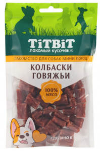 TiTBiT Колбаски говяжьи для собак мини пород 100 г