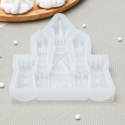 Молд Доляна «Сказочный замок», силикон, 15×12×2 см, цвет белый