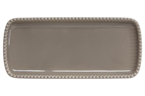 Блюдо прямоугольное Tiffany, тёмно-серое, 36х16 см, 60799