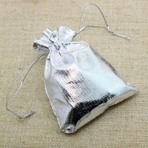 Подарочный мешочек серебристый (9*12 см)