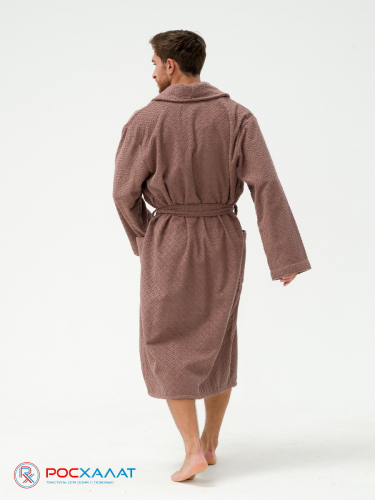 Жаккардовый мужской махровый халат с шалькой МЗ-11 (118)