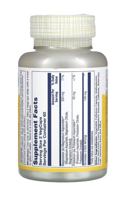 Solaray, Magnesium Potassium Asporotates, аспартат магния и калия, 120 растительных капсул