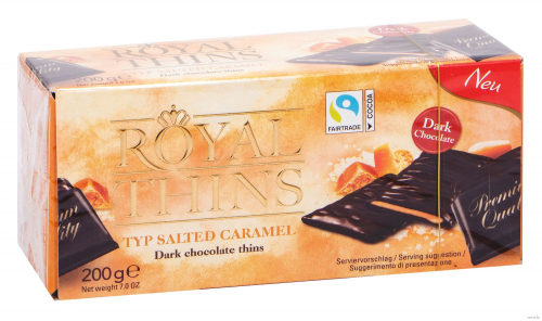 Шоколад Royal Thins со вкусом соленая карамель, 200г