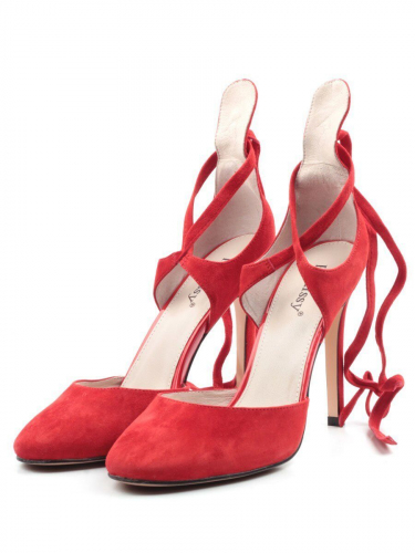 06-V-892 RED Туфли женские (натуральная замша)
