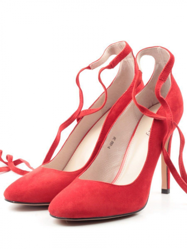 06-V-888 RED Туфли женские (натуральная замша)
