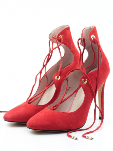06-V-239 RED Туфли женские (натуральная замша)
