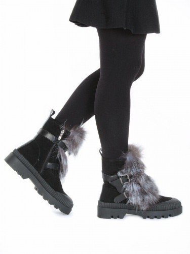 04-M20-5046 Ботинки зимние женские (натуральная замша, натуральный мех)