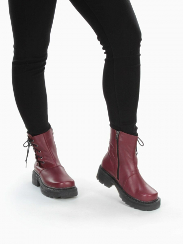 04-939-BORDO VINOUS Ботинки зимние женские (натуральная кожа, натуральный мех)