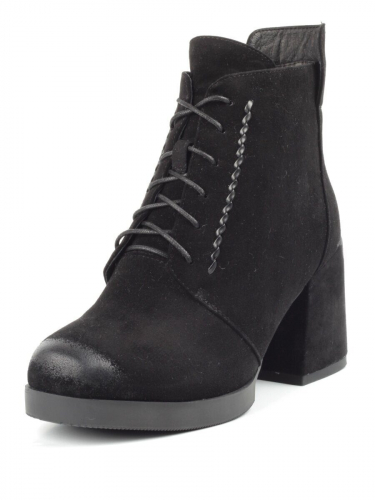04-XR179-1 BLACK Ботинки зимние женские (натуральная замша, натуральный мех)