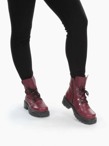 04-926-BORDO VINOUS Ботинки зимние женские (натуральная кожа, натуральный мех)