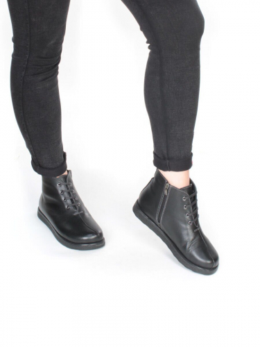 04-930-01 BLACK Ботинки зимние женские (натуральная кожа, натуральный мех)