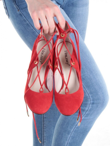 06-V-239 RED Туфли женские (натуральная замша)