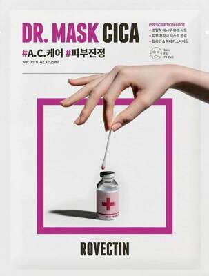 Rovectin/Успокаивающая тканевая маска Skin Essentials Dr. Mask Cica 25 мл.*5 шт.