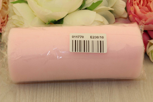Фатин на шпульке (розово-белый), 15 см * 25 ярдов (+-2м) В наличии