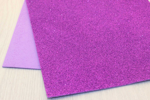 Фоамиран EVA глиттерный (фиолетовый), 2мм (20*30см), упак.10шт В наличии
