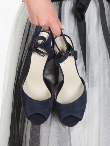 06-87U BLUE Туфли женские (натуральная замша)