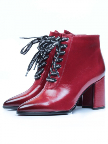 01-B087B-360V RED Ботинки демисезонные женские (натуральная кожа, байка)