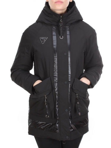 E03 BLACK Куртка демисезонная женская HOLDLUCK (100 гр. синтепон) размер 42